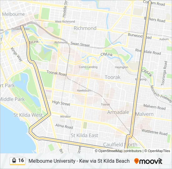 16 Tram Line Map
