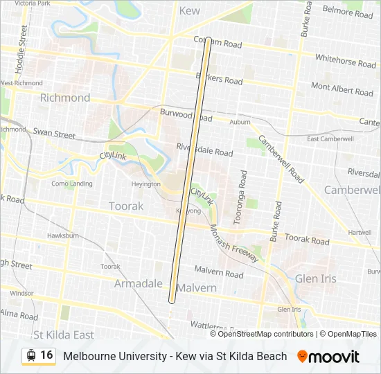 16 Tram Line Map