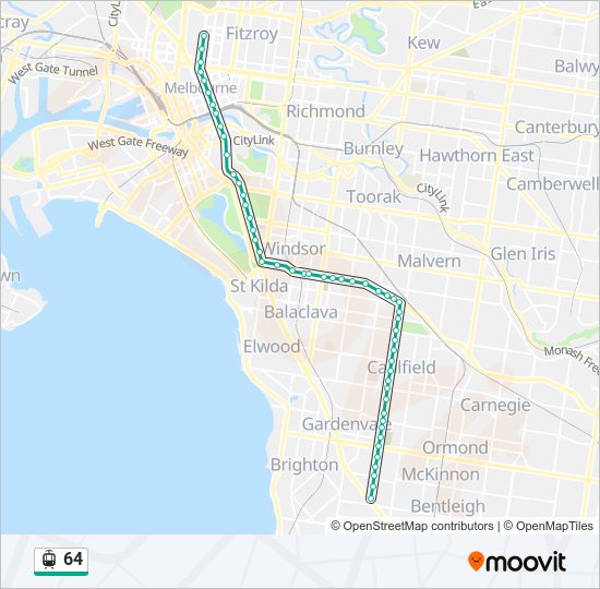 64 tram Line Map