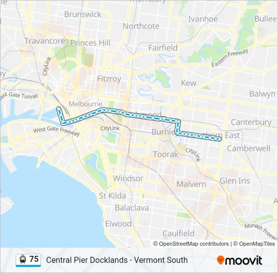 75 Tram Line Map