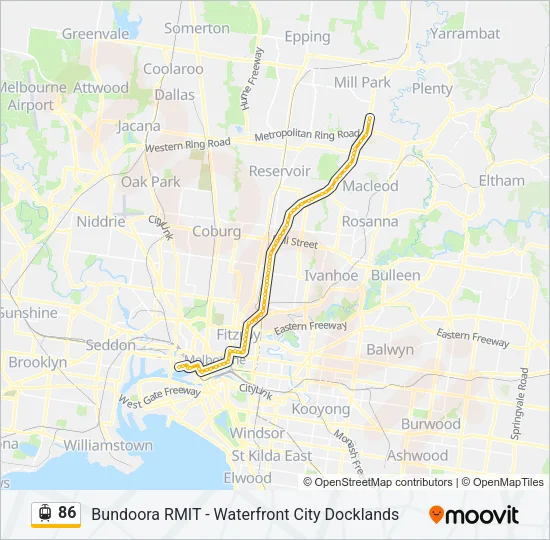 86 Tram Line Map