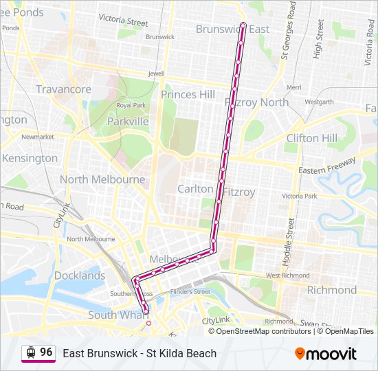 96 Tram Route Map 96 Route: Schedules, Stops & Maps - East Brunswick (Updated)