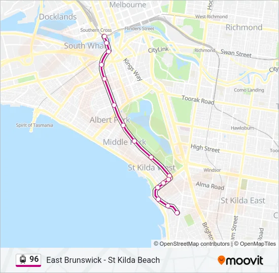 96 Tram Line Map