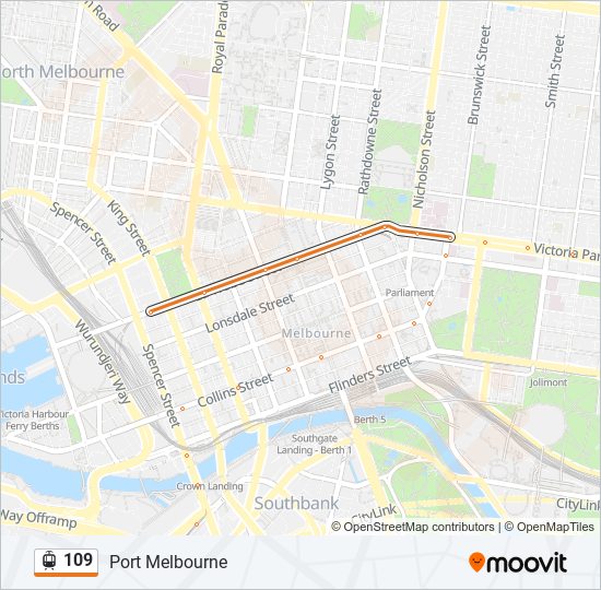 109 tram Line Map