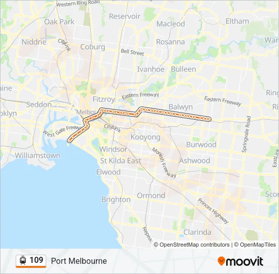 109 Tram Line Map