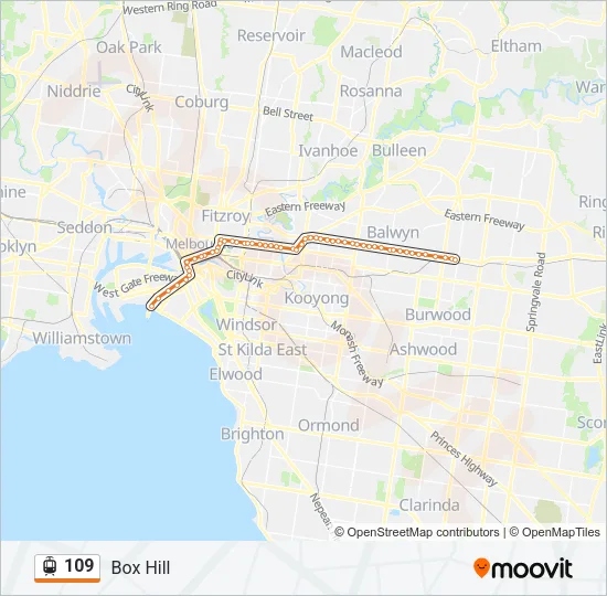 109 Tram Line Map