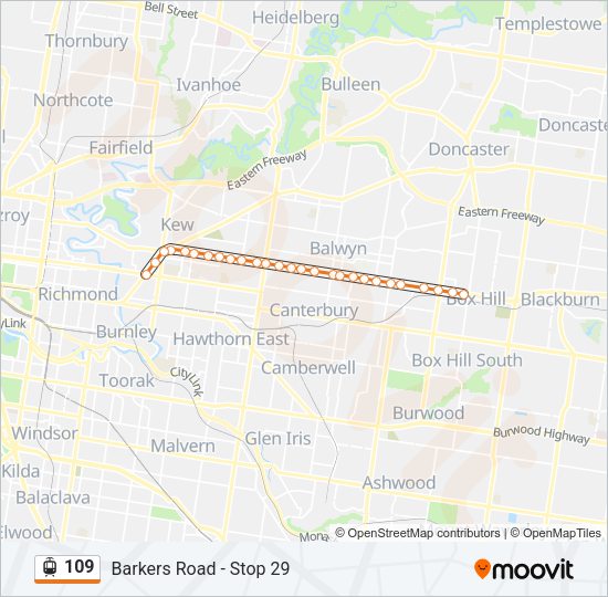 109 Tram Line Map