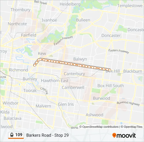 109 Tram Line Map
