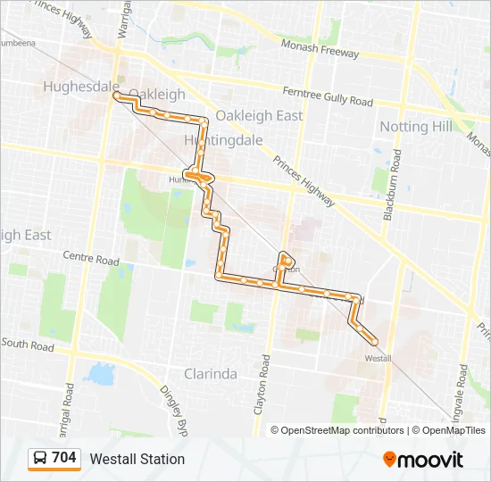 704 Bus Line Map