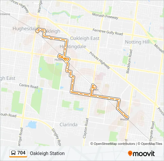 704 Bus Line Map