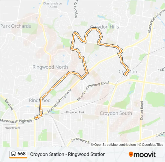 668 Bus Line Map