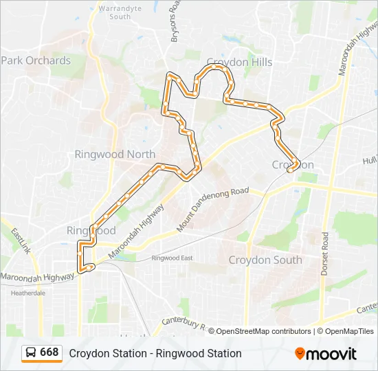668 Bus Line Map