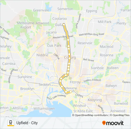 UPFIELD Train Line Map