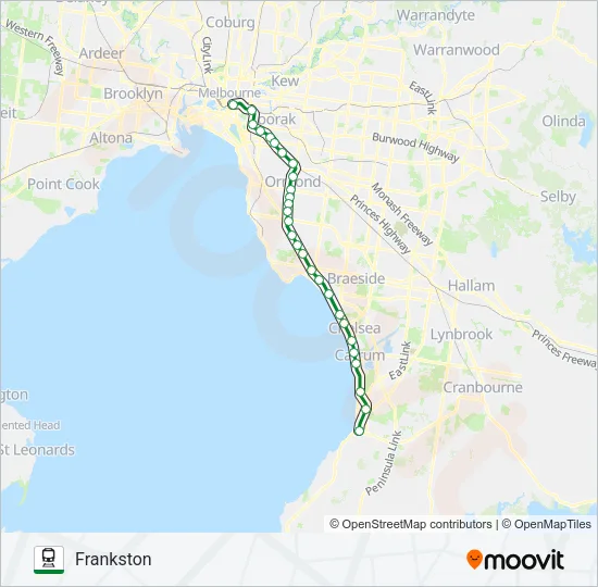 FRANKSTON Train Line Map