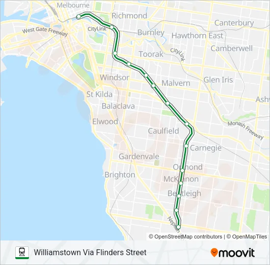 FRANKSTON Train Line Map