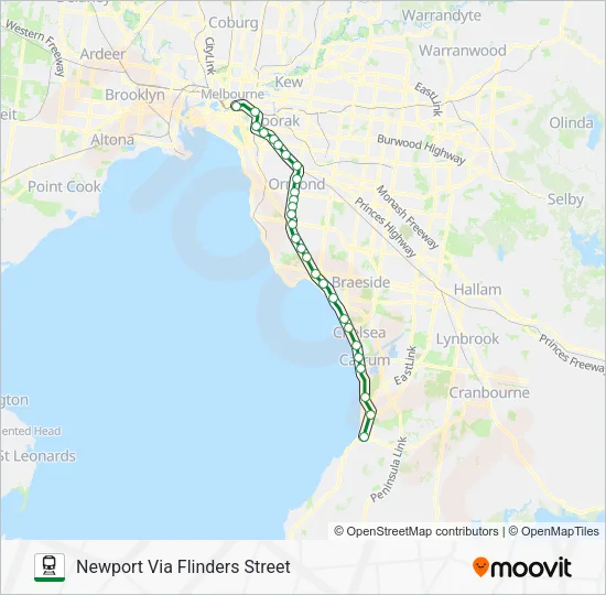 Mapa de FRANKSTON de tren