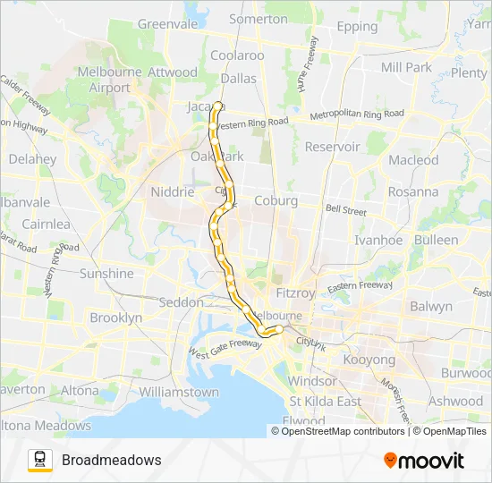 CRAIGIEBURN Train Line Map