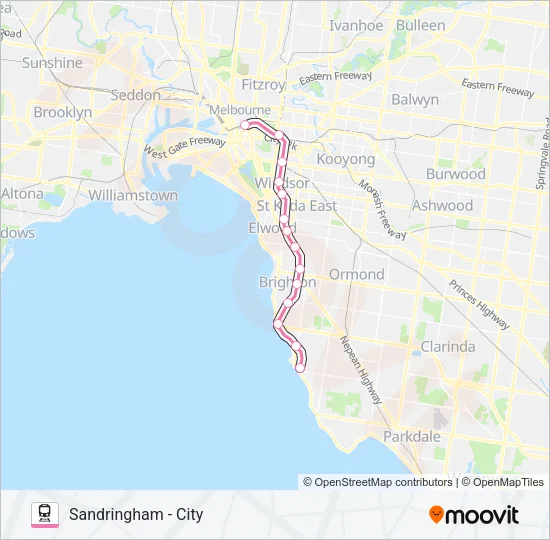 SANDRINGHAM Train Line Map