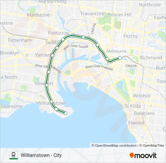WILLIAMSTOWN Train Line Map