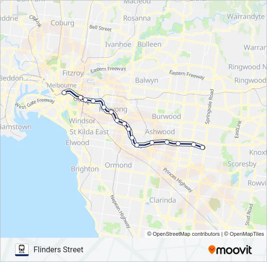 GLEN WAVERLEY Train Line Map