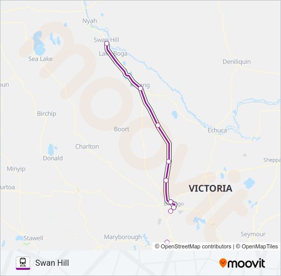 swan hill melbourne via bendigo Route Schedules, Stops & Maps Swan Hill (Updated)