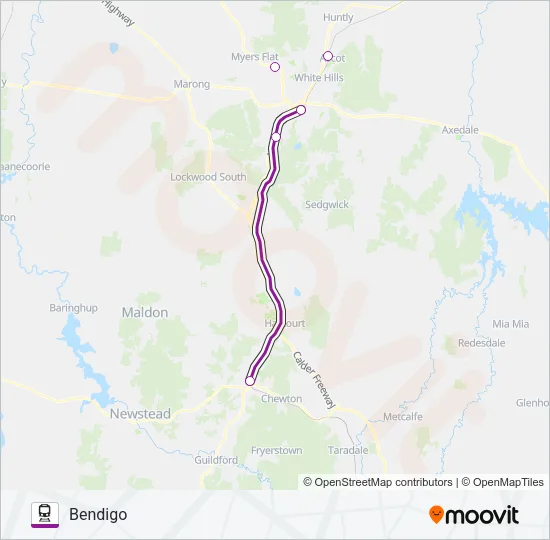 LANCEFIELD - MELBOURNE VIA SUNBURY OR GISBORNE  Line Map