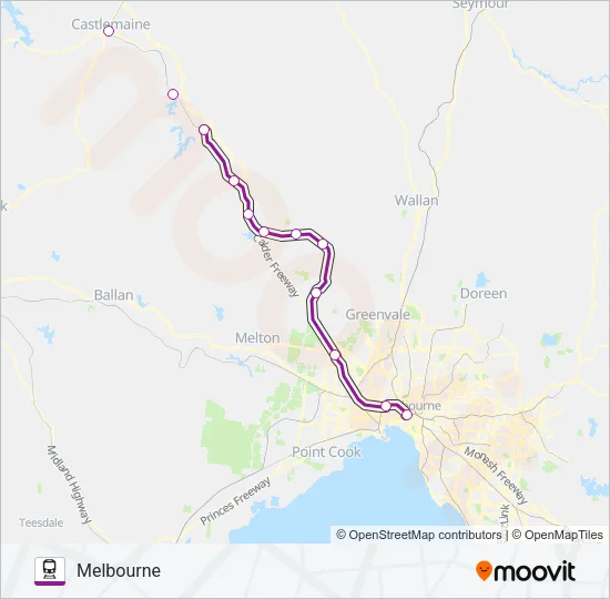 LANCEFIELD - MELBOURNE VIA SUNBURY OR GISBORNE  Line Map