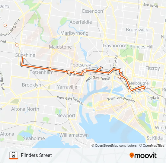 REPLACEMENT BUS Train Line Map