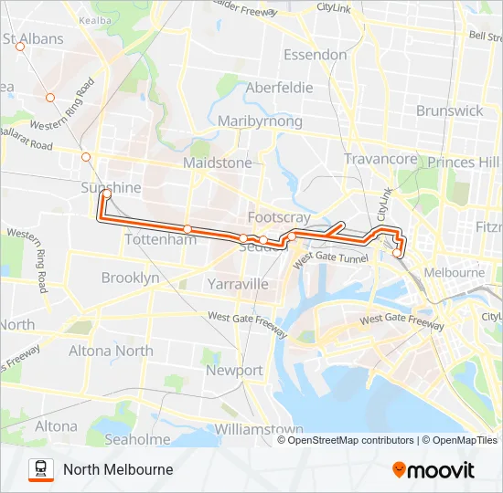 REPLACEMENT BUS Train Line Map