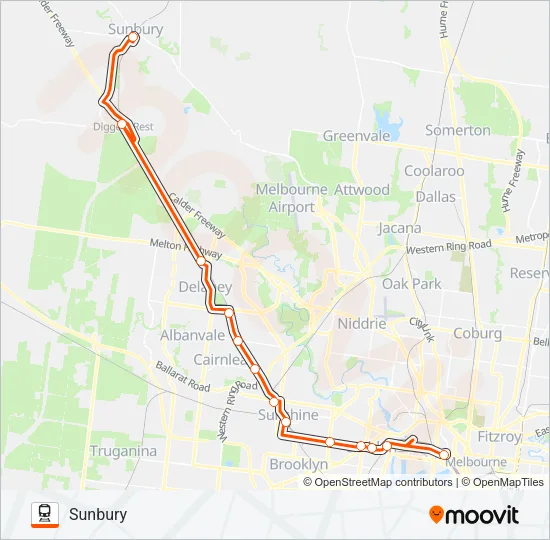 REPLACEMENT BUS Train Line Map