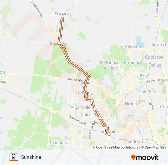 REPLACEMENT BUS Train Line Map