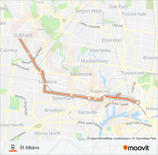 REPLACEMENT BUS Train Line Map