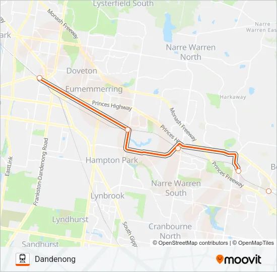 REPLACEMENT BUS Train Line Map