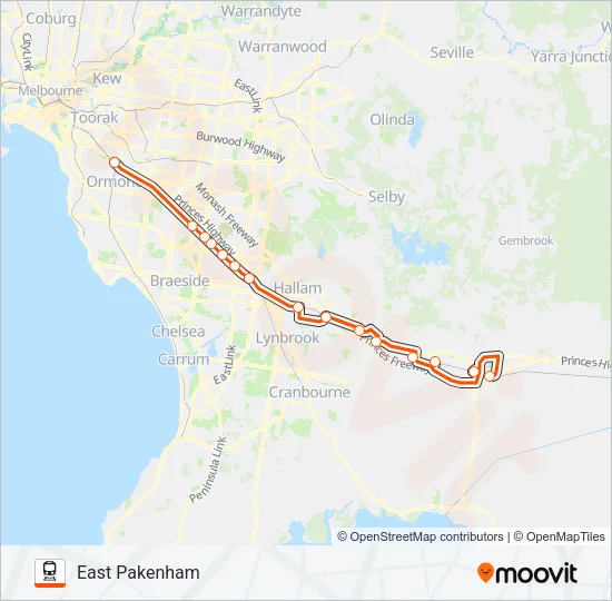 REPLACEMENT BUS Train Line Map