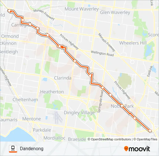 REPLACEMENT BUS Train Line Map