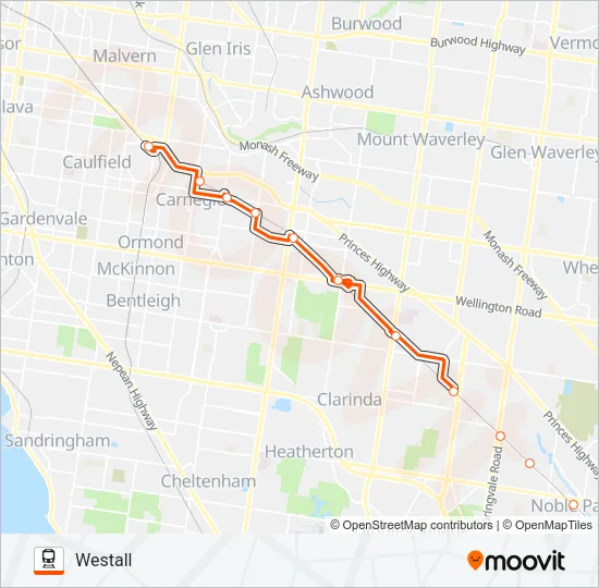 REPLACEMENT BUS Train Line Map