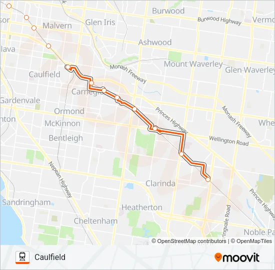 REPLACEMENT BUS Train Line Map