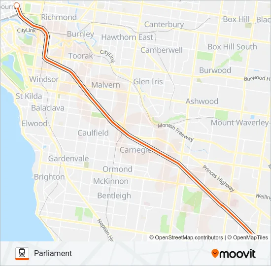 REPLACEMENT BUS Train Line Map