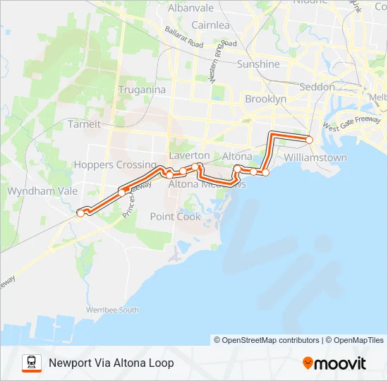 REPLACEMENT BUS Train Line Map