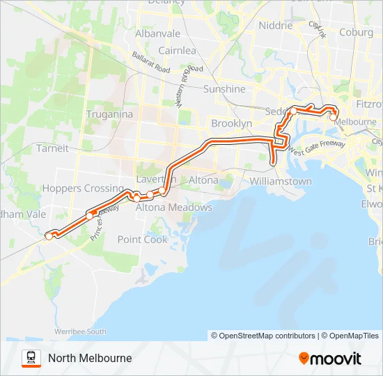 REPLACEMENT BUS Train Line Map