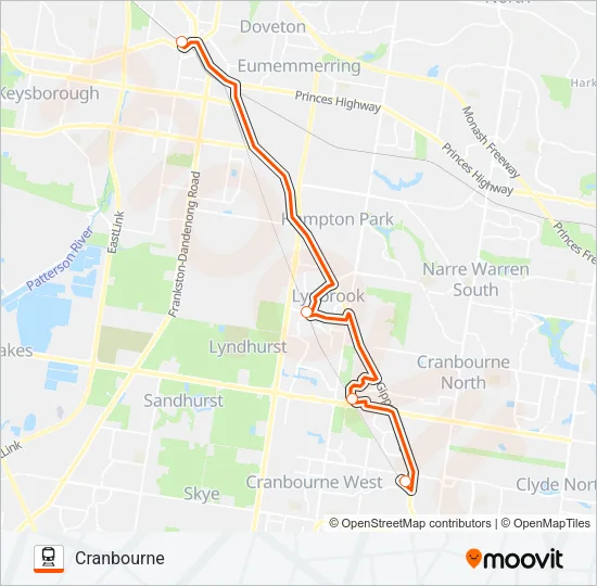 REPLACEMENT BUS Train Line Map