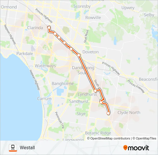 REPLACEMENT BUS Train Line Map