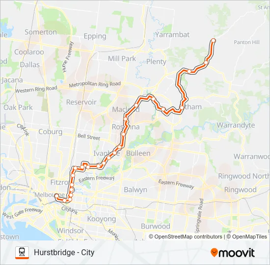 REPLACEMENT BUS Train Line Map