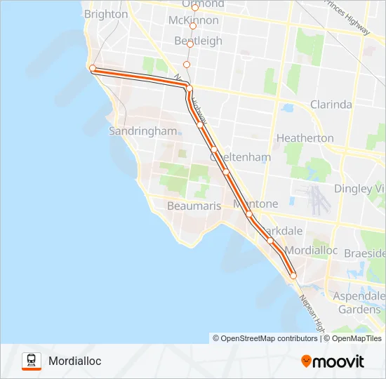 REPLACEMENT BUS Train Line Map