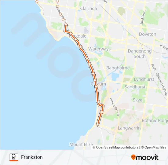 REPLACEMENT BUS Train Line Map