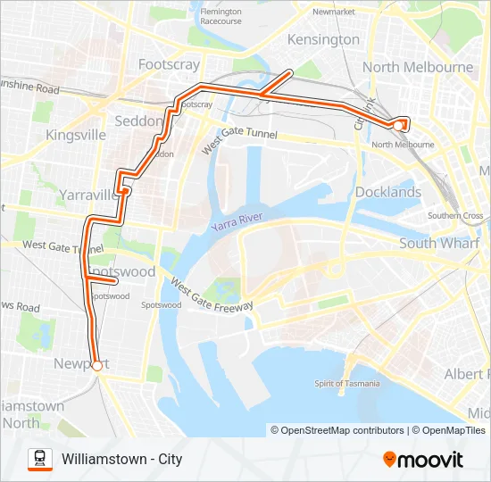 REPLACEMENT BUS Train Line Map