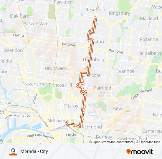 REPLACEMENT BUS Train Line Map