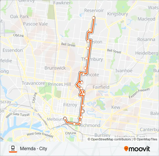 REPLACEMENT BUS Train Line Map