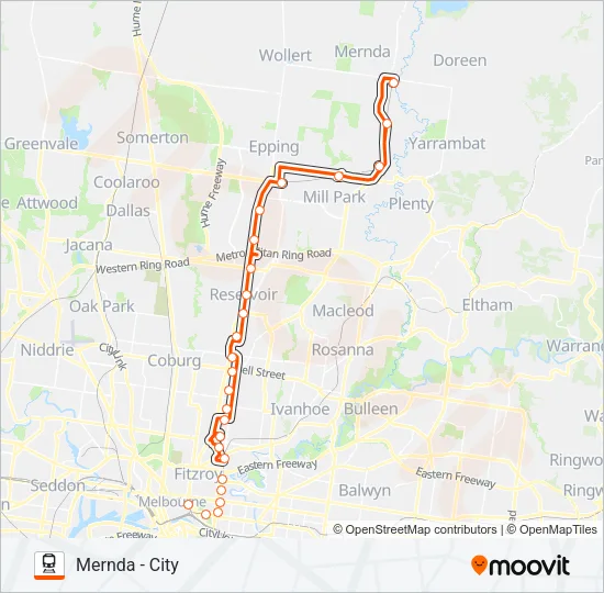 REPLACEMENT BUS Train Line Map