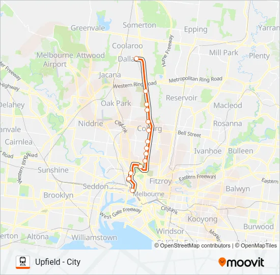 REPLACEMENT BUS Train Line Map
